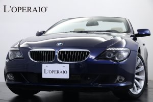 BMW 6シリーズ 650i Cabriolet 後期モデル ディープシーブルー オイスターレザー ブラック幌 シートヒーター 前後パークセンサー ランバーサポート パドルシフト メモリーパワーシート クルーズコントロール 純正19インチAW