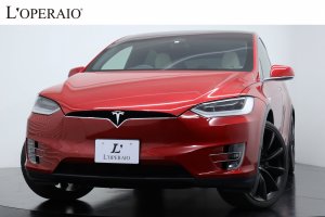 テスラ モデルX ロングレンジ ワンオーナー レッドマルチコート クリームレザー フルセルフドライビングケイパビリティ 6シートインテリア 純正22インチオニキスブラックアルミホイール
